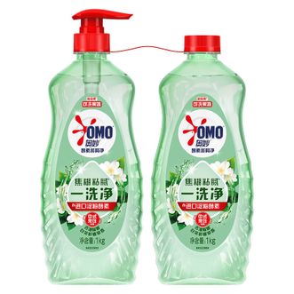 奥妙  大桶酵素餐具净洗洁精 白茶柠檬草 1kg*2 4斤装1泵1补 去锅具焦糊