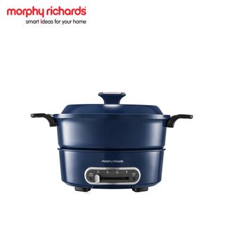摩飞 /Morphy Richards  MR9087 多功能锅电火锅家用分体式鸳鸯火锅电炒锅烧烤肉蒸煮炒煎电煮锅 轻奢蓝【标配】涂层升级 3L
