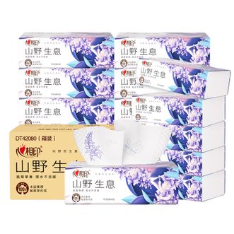 心相印  抽纸 向野而生4层80抽18包M码鼠尾草香氛 面巾纸（整箱）