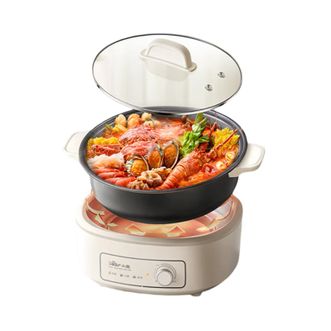 小熊/Bear  4L电火锅1500W速沸不粘分体式可拆洗多功能涮肉电煮锅