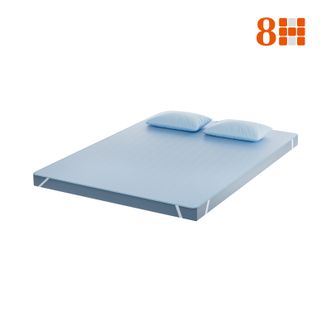 8H  天然亚麻 天丝软凉席套装  AAA级 抗菌 防螨 凉席 150X200CM 亚麻凉席 冰丝席子    蓝色 LD10