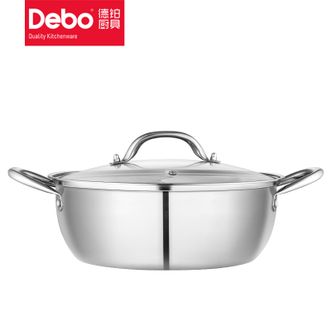 Debo  火锅304不锈钢鸳鸯锅帕洛克不锈钢鸳鸯火锅30cm  DEP-DS255