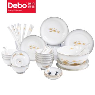Debo  金山银山餐具套装家用陶瓷碗盘勺子套装46件 DEP-779