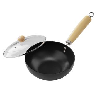 德博莱  小炒锅迷你304食品级不锈钢无涂层小铁锅不粘锅20cm DBL-MNXCG001
