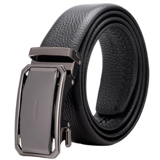 奥康（Aokang）  皮带男士真皮年轻人商务牛皮质感自动扣青年潮流裤腰带礼盒装黑色1247316302