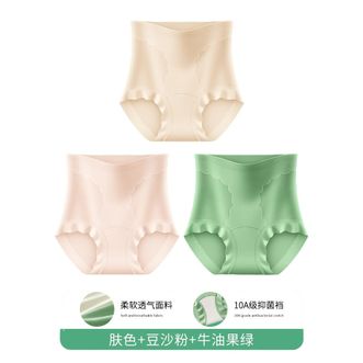 美·雅·挺  收腹女内裤收高腰抑菌纯棉抗菌塑形女士内裤3条装颜色随机