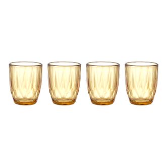 VISIONS  玻璃杯琥珀色钻石杯4件组耐高温水杯牛奶果汁杯