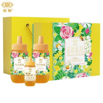 宫粮  蜜颜蜜意蜂蜜礼盒 1100g 多花蜜 百花蜜 槐花蜜 枣花蜜 冲调水饮 早餐牛奶代餐伴侣 蜂蜜礼盒