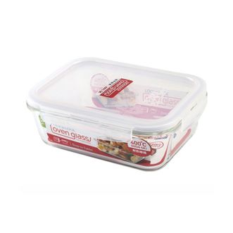 乐扣乐扣（LOCK&amp;LOCK）  耐热玻璃保鲜盒 微波加热饭盒带饭餐盒大容量冰箱收纳盒 1000ml