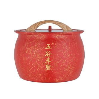 德铂(Debo)-五谷丰登-精铁大容量防尘防潮玻璃盖米桶12L-DEP-DS370
