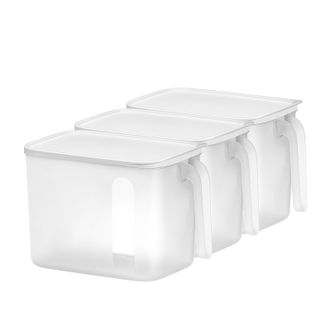 纳川（NC）  冰箱收纳保鲜盒 【大号7L - 3个装】 厨房食品鸡蛋储物盒子带盖冷冻专用整理神器