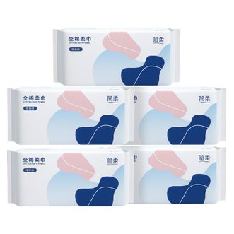 简柔/JianRou  珍珠纹全棉洗脸巾（60片/包+厚） 5包装 HM-017X