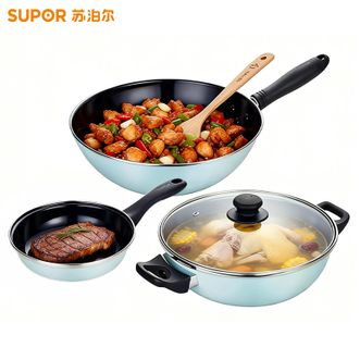 苏泊尔（SUPOR）  爱家锅具套装专锅专用防锈搪瓷炒锅煎锅汤锅明火专用