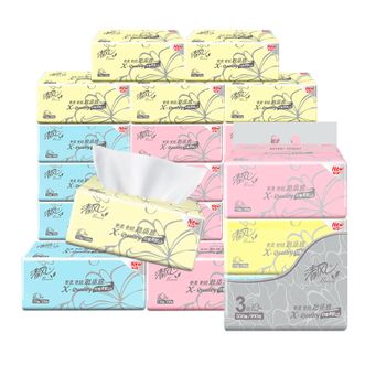 清风  110抽3层超质感面巾纸3包装8提