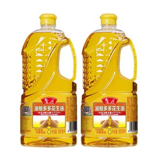 鲁花  油酸多多花生油  5S压榨烹饪食用油  900ml*2瓶