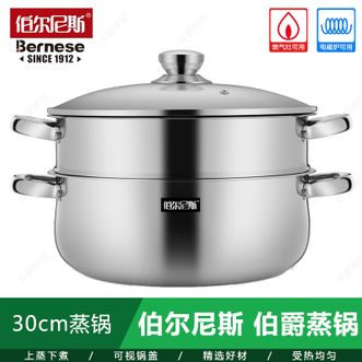 伯尔尼斯  正品 伯爵蒸锅 家用不锈钢双耳蒸锅燃气煤气电磁炉适用锅具BENS248