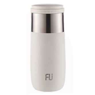 富光拾喜（FUGURNG BESTJOY）  经典*悦系列·和颜生态杯380ml保温杯304不锈钢微晶瓷工艺内胆泡茶杯水杯水壶杯子FU133-S380白色