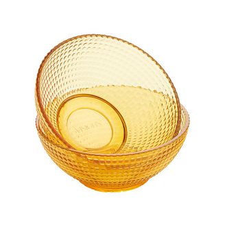 康宁（VISIONS）琥珀色晶莹系列波点餐具土耳其进口餐具2件组进口玻璃餐具套装VS-AMR2A/KZYL