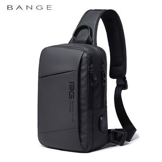 班歌Bange 商务胸包男简约时尚单肩包百搭斜挎包男士休闲潮牌出行出差男士小背包 BG-22002