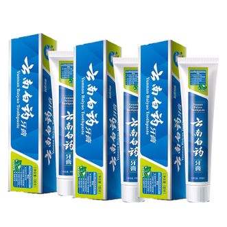 云南白药  牙膏清新口气洁净口腔减轻牙龈问题薄荷清爽型100g*3支  正品包邮