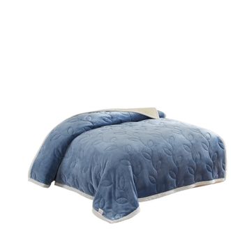 恒源祥  法兰绒加厚毛毯毯子秋冬夹棉保暖盖毯1DI2201单双人午休毛毯被200*230cm