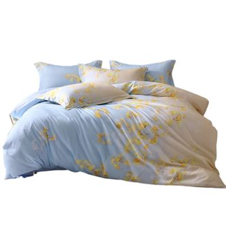水星家纺  四件套床上纯棉100%全棉床单四件套200*230cm 繁花遥叶528882