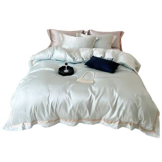 洁丽雅/Grace  水光肌提花贡缎四件套  高支高密亲肤柔软细腻双人床单被套