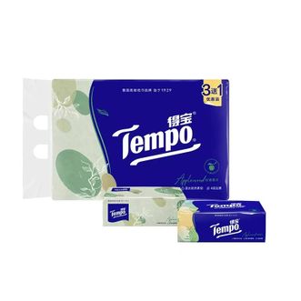 得宝  tempo 杉青果木香抽纸4层90抽4包纸抽