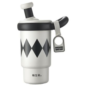 物生物（RELEA）  艾米莉保温杯吸管保温水杯咖啡杯316不锈钢 典雅白550ml  JV012521-0550-BS