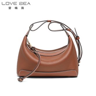 爱情海/Love sea  头层牛皮单肩包女百搭时尚休闲小包洋气斜挎手提包通勤腋下包AQH4832
