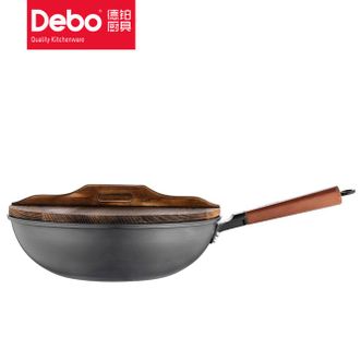 德铂（Debo）彼特物理不粘炒锅无涂层锅具精铁铸铁炒菜锅DEP-707