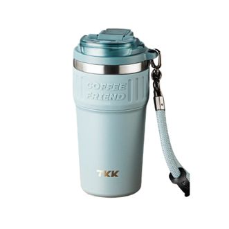 TKK  洛奇咖啡杯陶瓷内胆保温杯大容量不锈钢保温水杯 灰墨蓝 630ml  TKK2023
