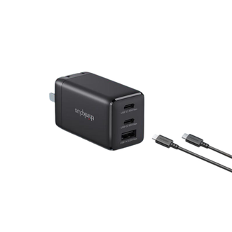 ThinkPlus  联想笔记本充电器65W氮化镓快充套装  多口Type-C快充头黑色
