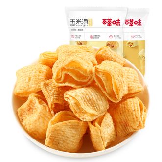 百草味 玉米浪40g*3袋(浓汤/烤肉口味随机) 薯片膨化零食 新老包装随机