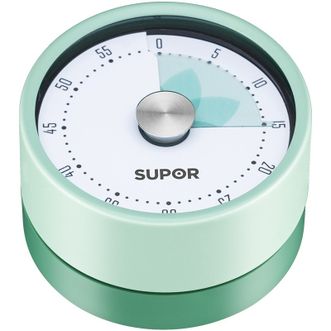 苏泊尔（SUPOR）计时器厨房烘焙蒸鱼冰箱贴时间学生倒计时间管理定时器磁力吸附机械式提醒器 KG-06AU10艾草绿