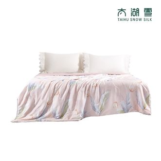 太湖雪  60支莱赛尔纤维纯蚕丝 可水洗凉被 夏凉被 100%蚕丝填充 荷塘月色 200cm*230cm