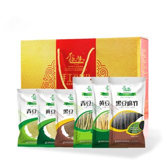 振豫  腐竹礼盒装855g（黑豆+黄豆+青豆腐竹，油皮，各1袋）共6袋装
