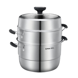 苏泊尔/Supor 巧易取不串味三层蒸锅 复底高拱盖 28直径 苏泊尔/Supor 巧易取不串味三层蒸锅 复底高拱盖 28直径