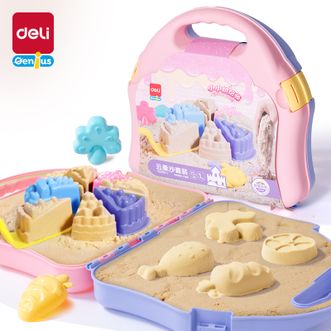 得力/deli  云柔沙系列美食主题玩具沙手提箱儿童益智玩具套装 YC255-1