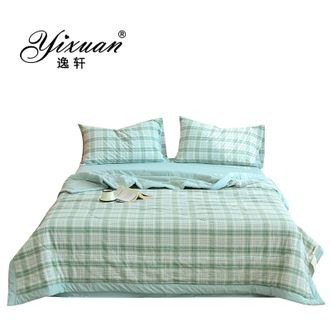 逸轩/yixuan  里外全棉色织印染夏被 光年绿 单件夏被