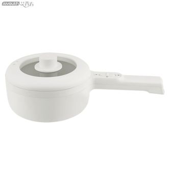 艾青春  1.6L长手柄电煮锅电火锅电炒锅多功能锅 宿舍煮面煮粥煲汤涮锅多用途锅煎炒锅料理锅电炖锅煮面锅电热锅AI-HG303（标配）白色