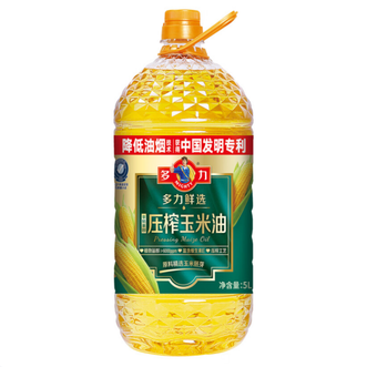 多力  5L鲜选*压榨玉米油食用油 5L*1桶 100%非转基因  原料精选玉米胚芽