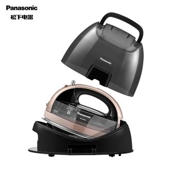 松下/Panasonic  电熨斗挂烫机家用手持无线无绳蒸汽熨烫机智能电子恒温感应3档调节自动断电轻巧机身 NI-WL65-PN 棕色