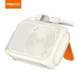 RECCI  一万毫安移动电源五合一自带插头输入功能Type-C口Lightning口 RPB-A06白色