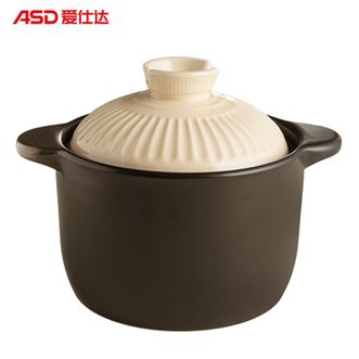 爱仕达/ASD  陶瓷煲砂锅3.8L容量 高温烧制耐用久烧不裂煲汤炖锅煲仔饭砂锅 燃气灶明火适用