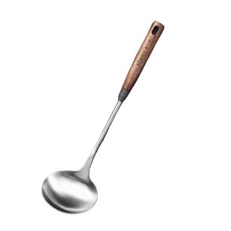 康巴赫  304不锈钢汤勺防烫耐高温隔热实心胡桃木手柄火锅汤勺菜勺KSF-TS-01