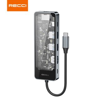 RECCI  六合一扩展接口内置千兆网卡PD100W安全快充 RH17灰色
