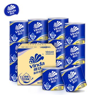维达  VD4169蓝色经典有芯卷纸4层145克27卷-箱装