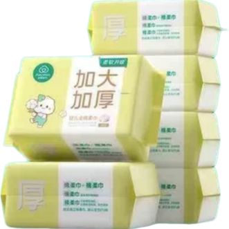 全棉时代/PURCOTTON  婴儿棉柔巾加大加厚100%纯棉洗脸巾70抽*6包