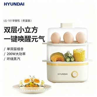 HYUNDAI  韩国现代早餐机煮蛋器 多功能蒸蛋家用电蒸锅煮蛋机LG-101双层